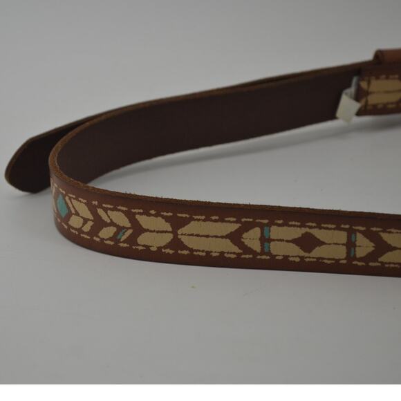 American Eagle Belt Leather Southwestern Tribal Boho Size L - Picture 8 of 13